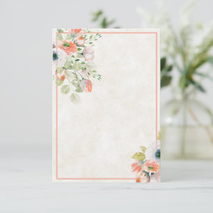 Blank budget Pink and blue  floral wedding  Invita Invitation