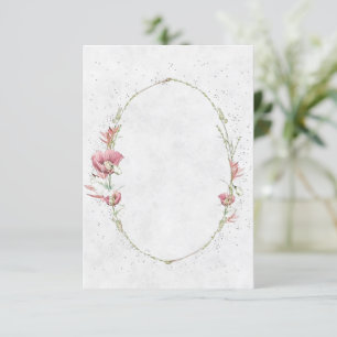Blank Budget Pink poppies wedding  Invitation