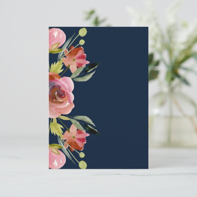 Blank budget Pretty pink floral wedding  Invitation (Standing Front)