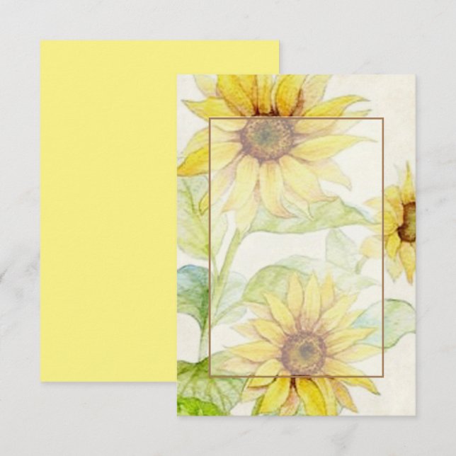 Blank budget Sunflowers wedding  Invitation (Front/Back)