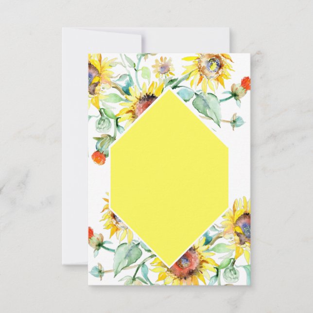 Blank budget Sunny sunflowers wedding  Invitation (Front)