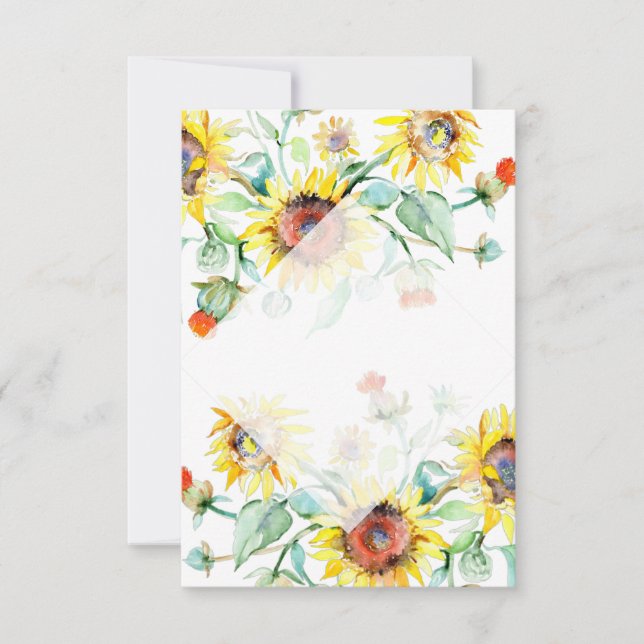Blank budget Sunny sunflowers wedding  Invitation (Front)