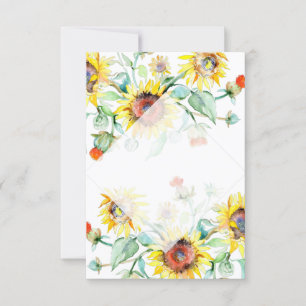 Blank budget Sunny sunflowers wedding  Invitation