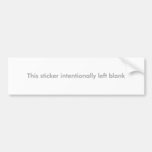 Blank bumper sticker