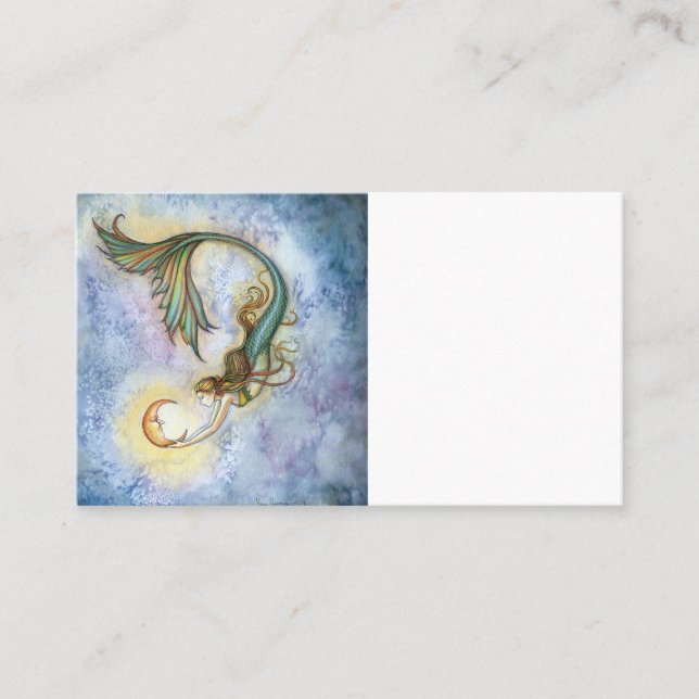 Blank Business Card Mermaid Moon (Front)