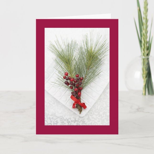 Blank Business Christmas Floral Decor Xmas Holiday (Front)