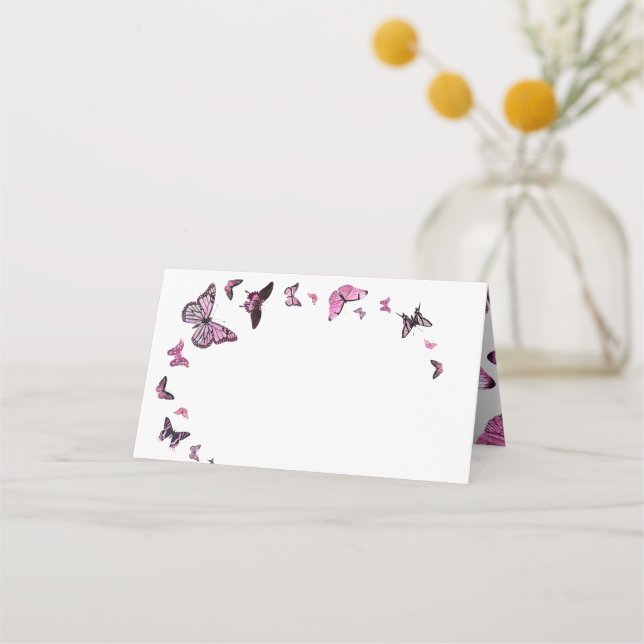 Blank Butterfly For Hand Written Wedding Place Card (Front)