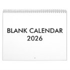 Blank Calendar For 2026