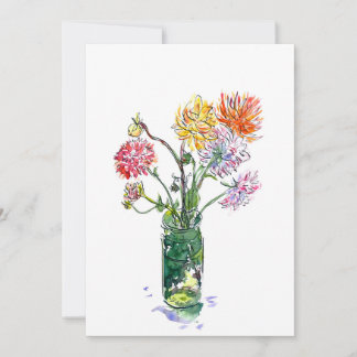 Blank Card (Dahlia Flowers)