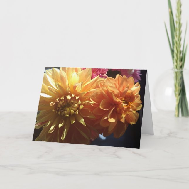 Blank Card - Dahlias (Front)