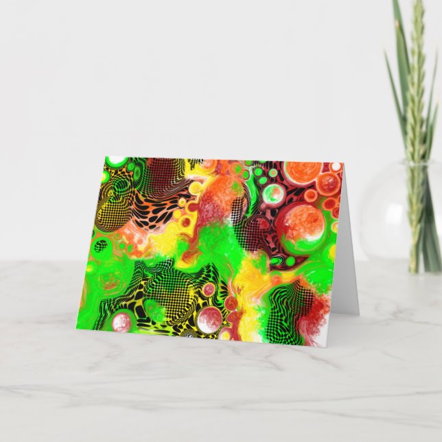 Blank Card | Digital Pour Painting Fluid Art (Front)