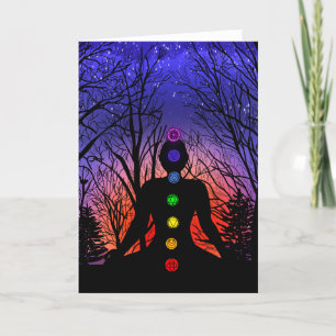 Blank Card   Meditation Yoga at Sunset