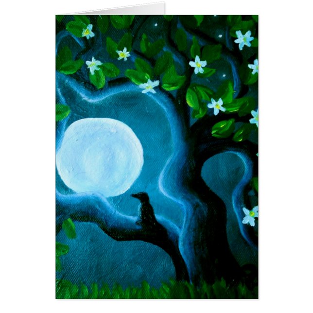 blank card, moon and tree, visual lifesavers art (Front)