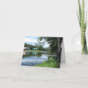 Blank Card, Mountain Lake, Dock Thank You Card