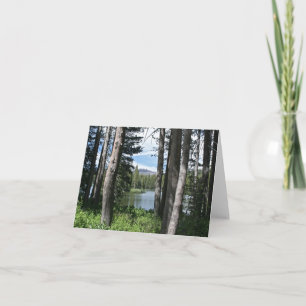 Blank Card, Mountain Lake, Forest Thank You Card