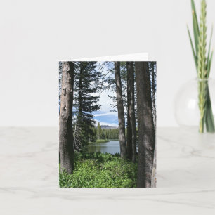 Blank Card, Mountain Lake, Forest Thank You Card