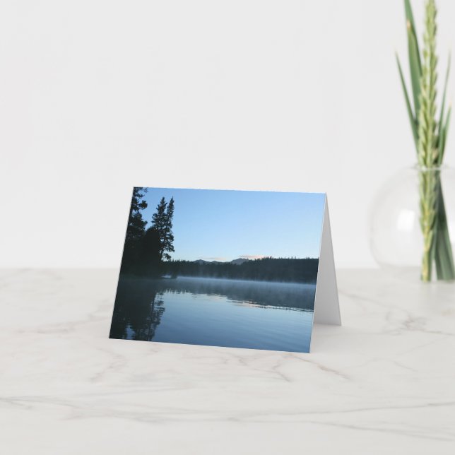 Blank Card, Mountain Lake Mist, Sunrise Thank You Card (Front)