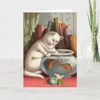 Blank card - Naughty Cat series - Fishing Cat