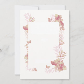 Blank Card -pink shades floral and butterfly motif