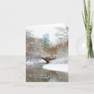 Blank card - wintery snowy scene