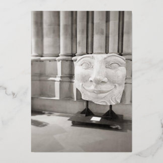 Blank Card with Face in Black and White