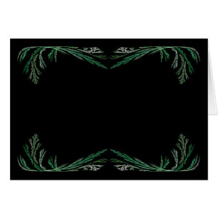 Blank Card with Green & Black Fractal Border