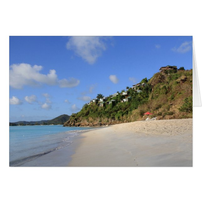 Blank Card with image of Beach in Antigua (Front Horizontal)
