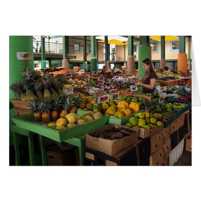 Blank Card with image of Farmer's Market n Antigua (Front Horizontal)