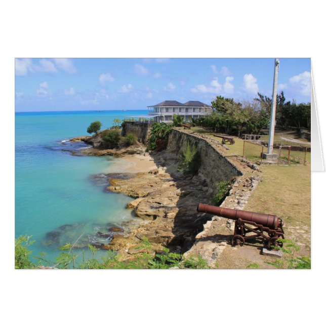 Blank Card with image of Fort James in Antigua (Front Horizontal)