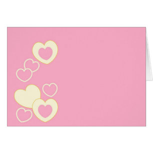 Blank Card with Pink & White Hearts Background