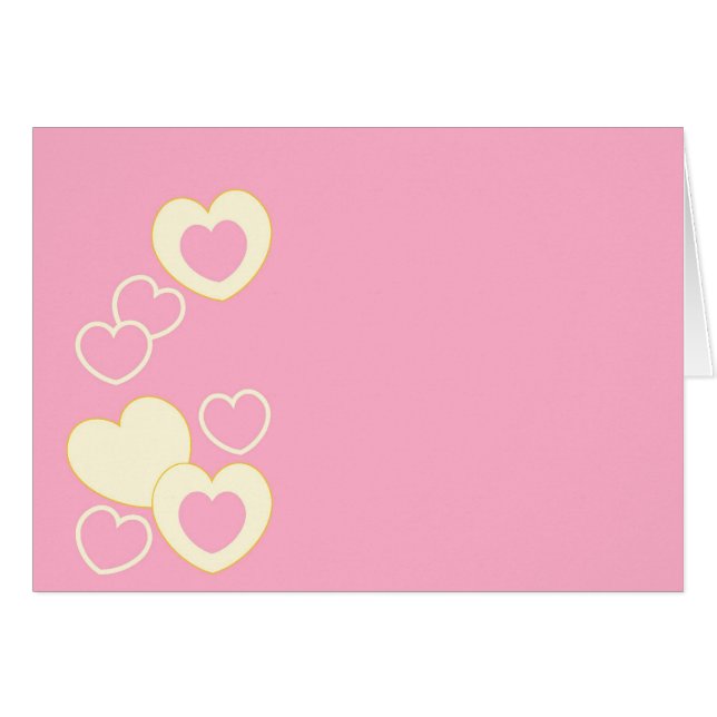 Blank Card with Pink & White Hearts Background (Front Horizontal)