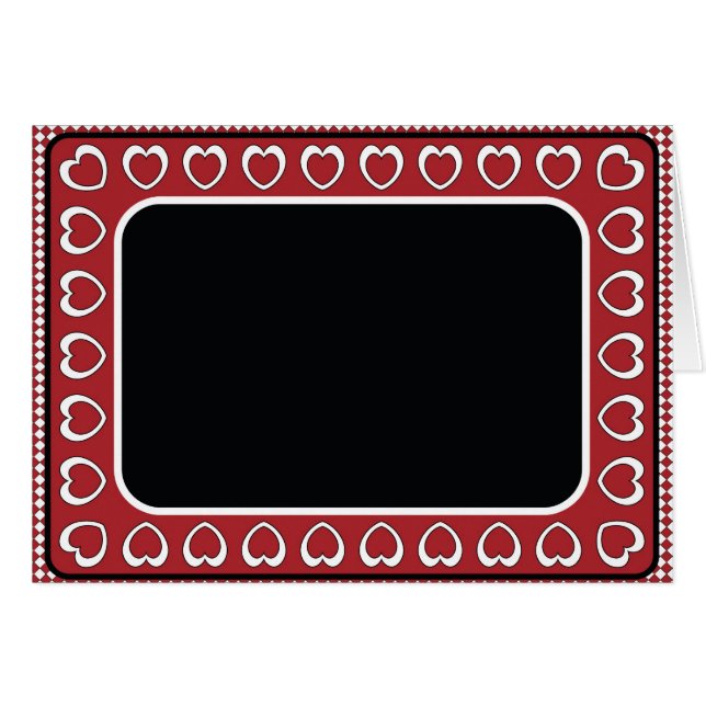 Blank Card with Red & Black Heart Background (Front Horizontal)