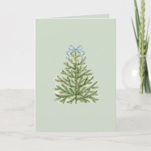 Blank Card with Watercolor Christmas Tree