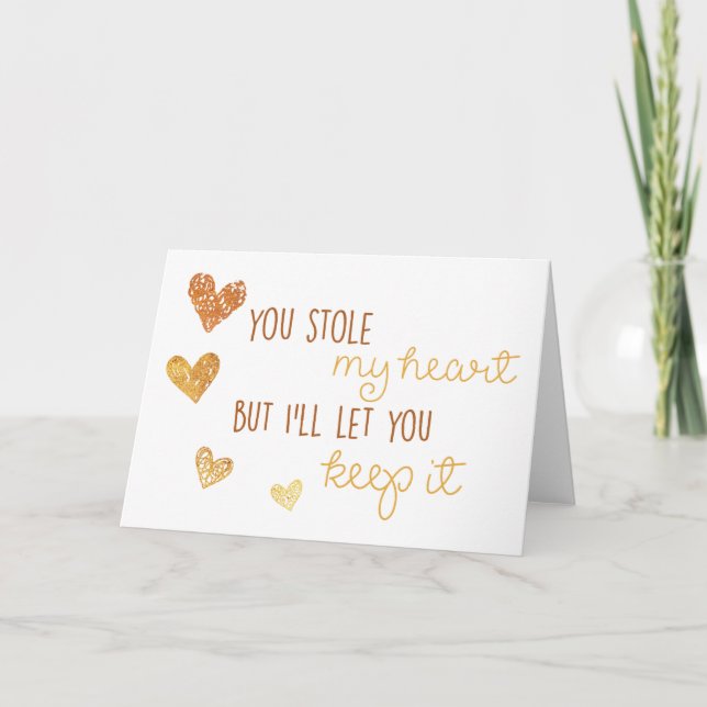 blank card you stole my heart romantic cute (Front)