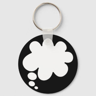 Blank Cartoon Comic Thought Message Balloon Key Ring