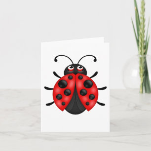 Blank Cartoon Red Ladybug Notecards Customisable