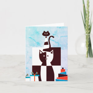 Blank Cat Happy Birthday Card