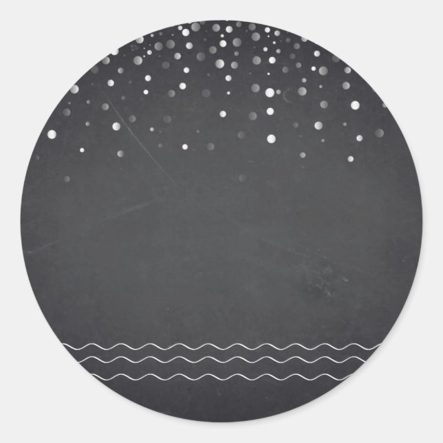 Blank  Chalkboard Confetti  Customise Tex Classic Round Sticker (Front)