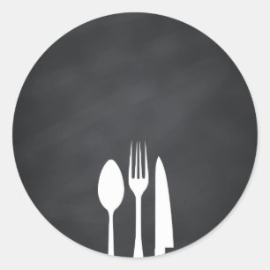 Blank Chalkboard Customise Text Kitchen Tools Classic Round Sticker