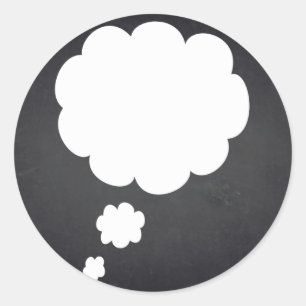 Blank  Chalkboard Customise Text Talk Bubble Classic Round Sticker