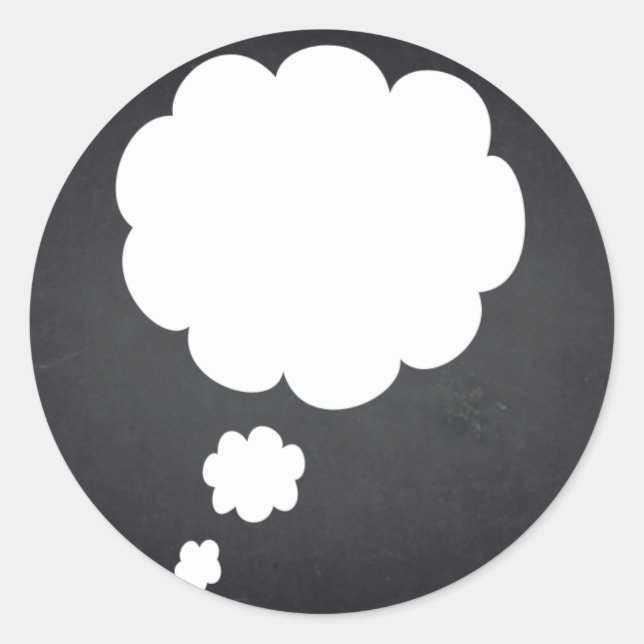 Blank  Chalkboard Customise Text Talk Bubble Classic Round Sticker (Front)