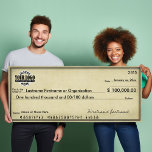 Blank Check for Sweepstakes & Awards AGED LOOK Poster<br><div class="desc">(CHECK ACCOUNT NUMBERS ARE FALSE)  1) Upload your logo (USE A .PNG FILE). 2) Fill in all of the text information. 3) Choose a poster size and stock.</div>