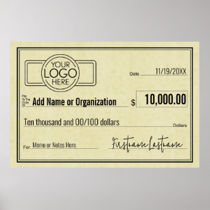 Blank Check for Sweepstakes & Awards PARCHMENT Poster