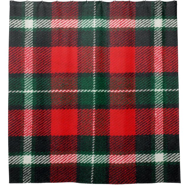 Blank chequered fabric texture, background with co shower curtain (Front)