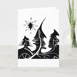 Blank Christmas Card - Evergreen Trees