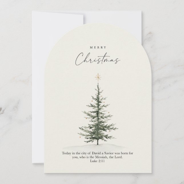 Blank Christmas Greeting Card with Bible Verse (Front)
