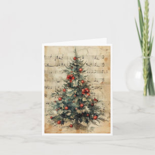 blank christmas tree card