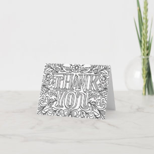 Blank Colouring Fun Hand-Lettered Thank You Card