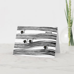 Blank Comical Cat Note Card. Card