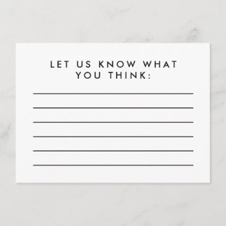 Blank Comment Card